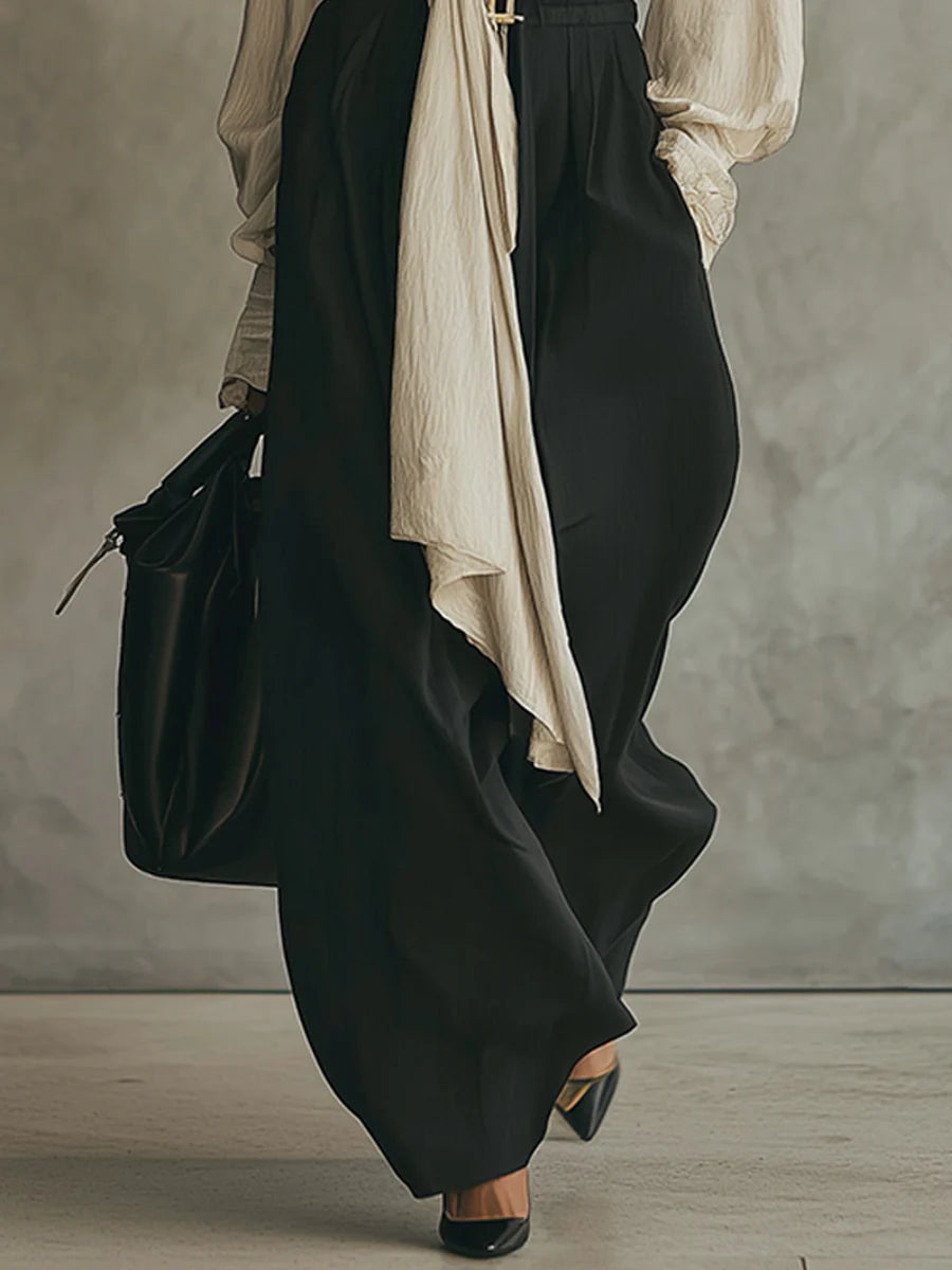Serena - Look elegante con pantalón recto y lazo