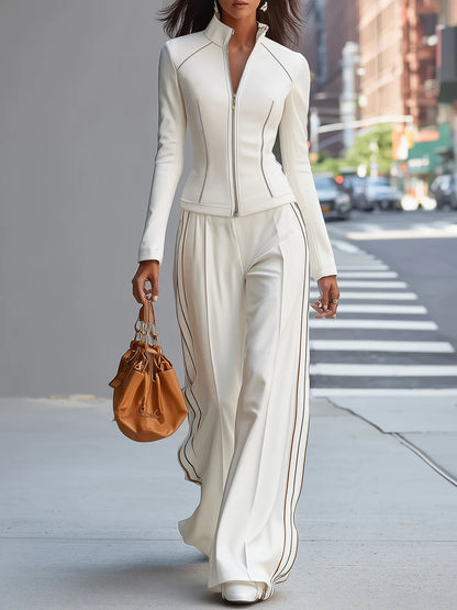 Valentina - Look elegante con pantalón amplio y cremallera