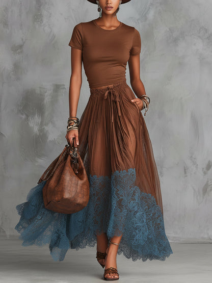 Valeria - Look maxi elegante con falda de tul