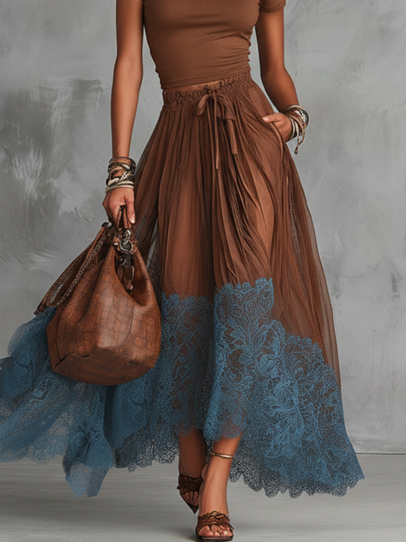Valeria - Look maxi elegante con falda de tul