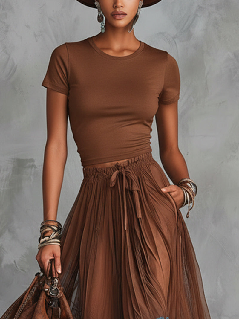 Valeria - Look maxi elegante con falda de tul