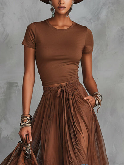 Valeria - Look maxi elegante con falda de tul