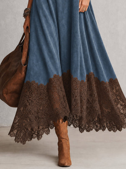 Evangeline - Vestido Maxi Vintage con Encaje