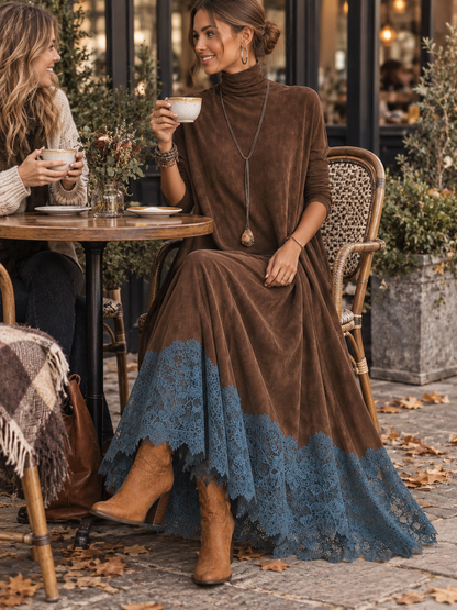 Evangeline - Vestido Maxi Vintage con Encaje