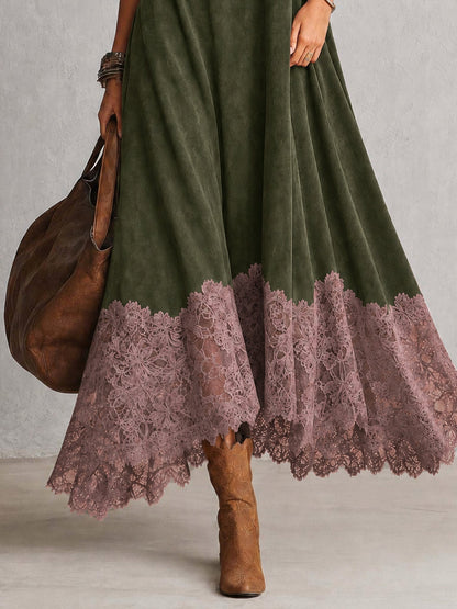 Evangeline - Vestido Maxi Vintage con Encaje