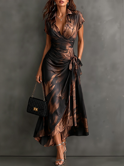 Amélie - Vestido Midi Cruzado Estampado