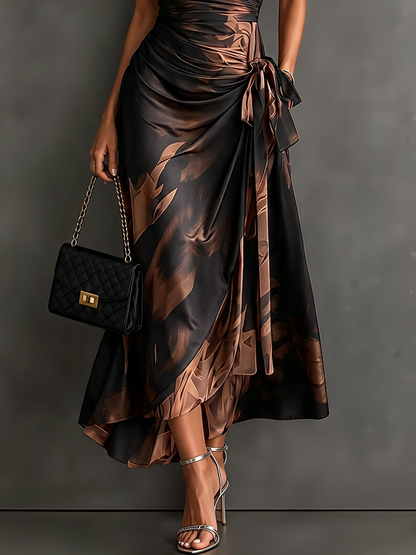 Amélie - Vestido Midi Cruzado Estampado