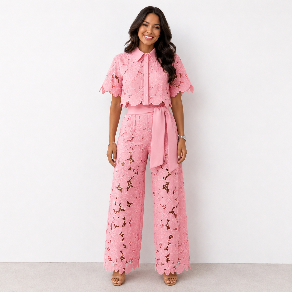 Carla - Conjunto de encaje floral