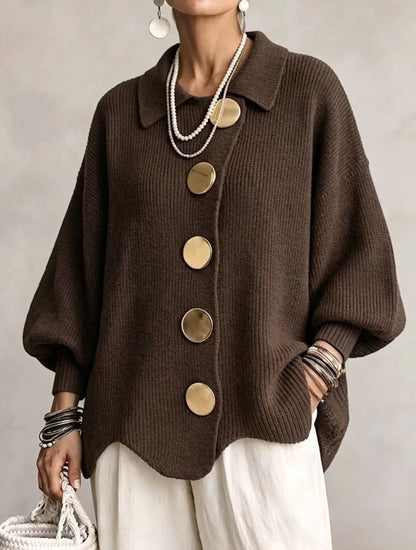 Eulalie - Cárdigan oversize con botones dorados