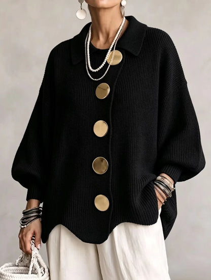 Eulalie - Cárdigan oversize con botones dorados