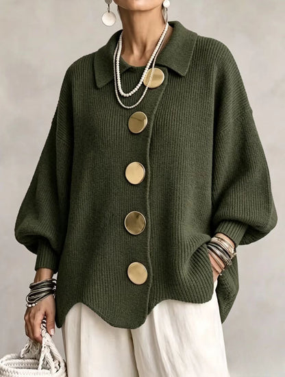 Eulalie - Cárdigan oversize con botones dorados