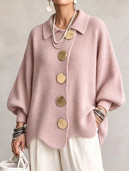 Eulalie - Cárdigan oversize con botones dorados