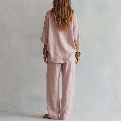 Gabriella - Conjunto Hombros Descubiertos y Pantalón Palazzo