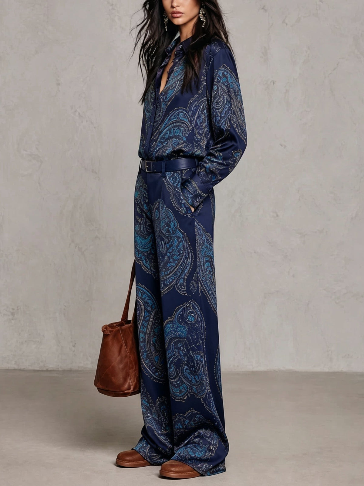 Violette - Conjunto Borgoña de Estampado Paisley