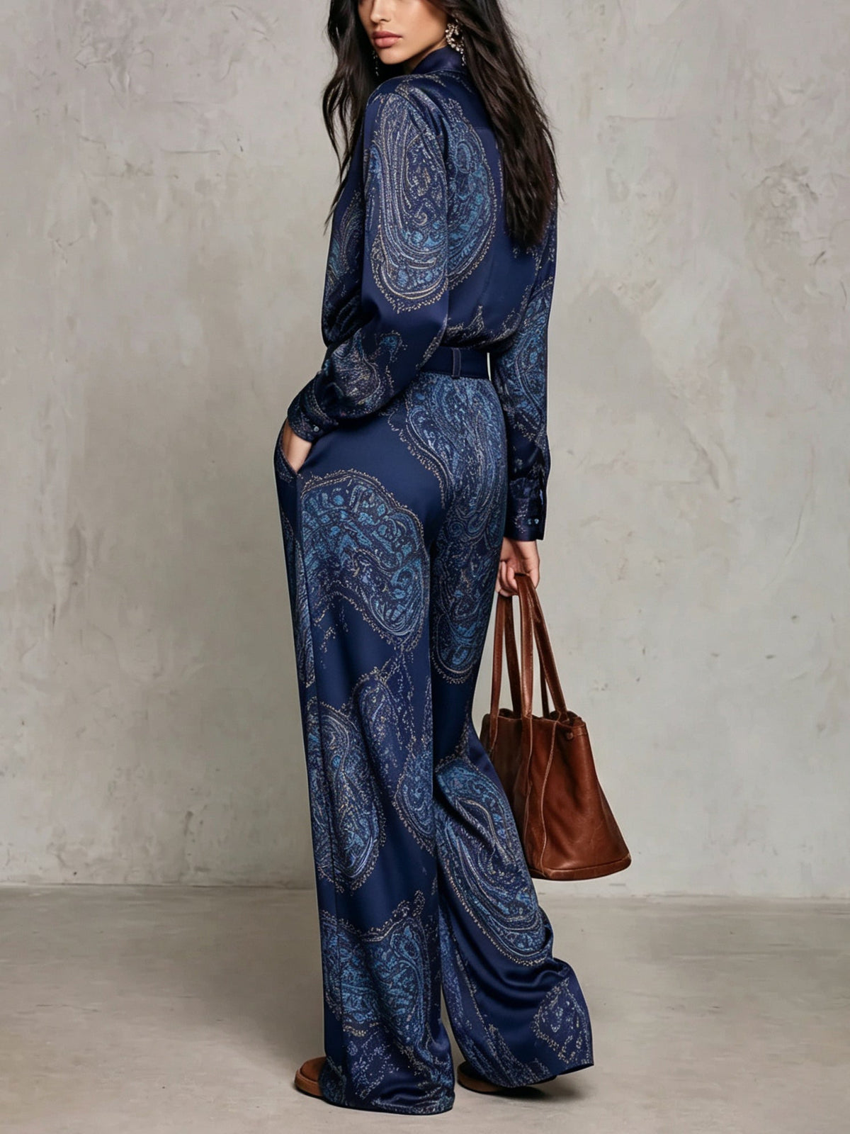 Violette - Conjunto Borgoña de Estampado Paisley