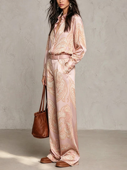 Violette - Conjunto Borgoña de Estampado Paisley