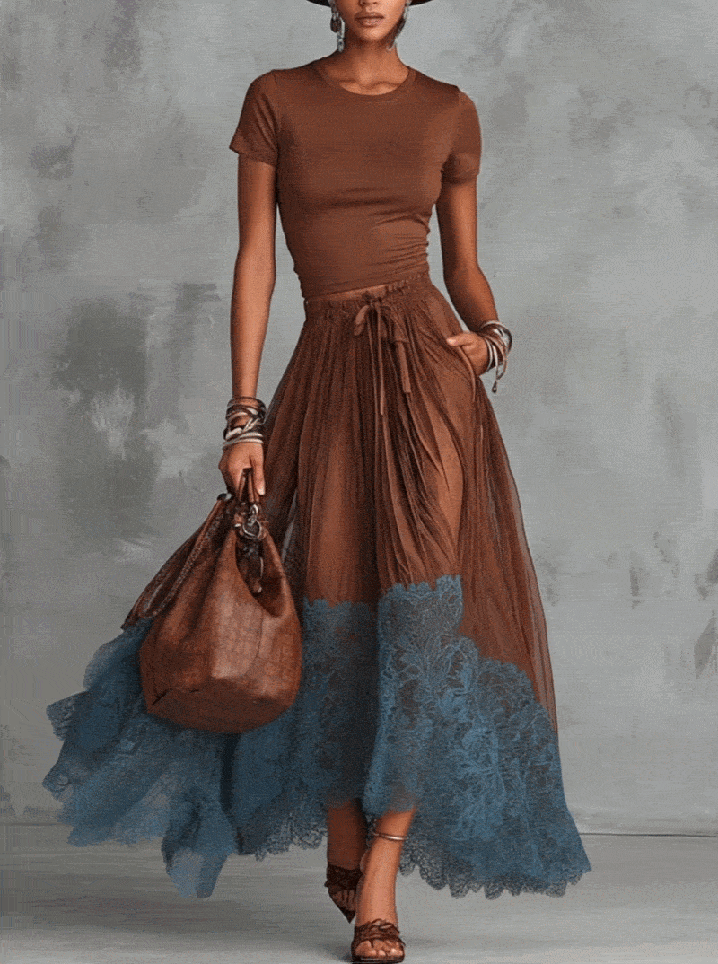 Valeria - Look maxi elegante con falda de tul
