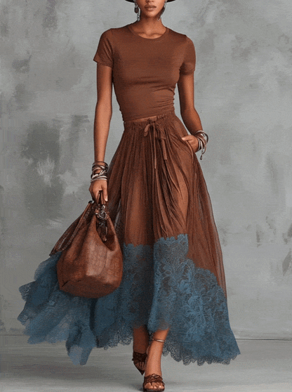 Valeria - Look maxi elegante con falda de tul