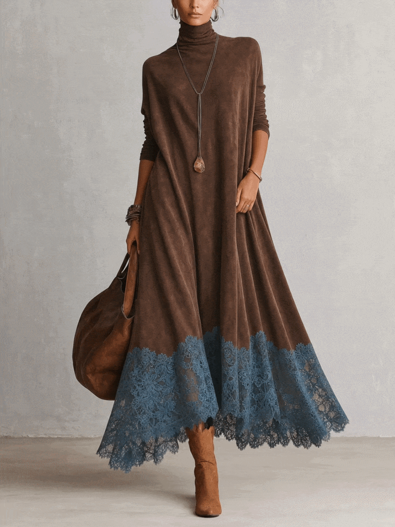 Evangeline - Vestido Maxi Vintage con Encaje