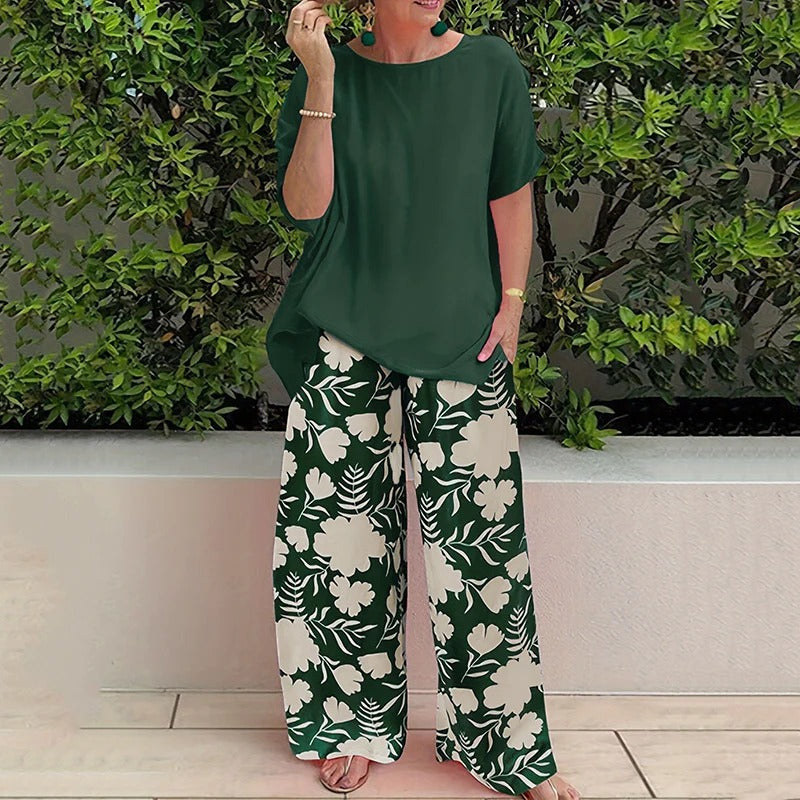 Maelira - Conjunto floral de dos piezas para el verano