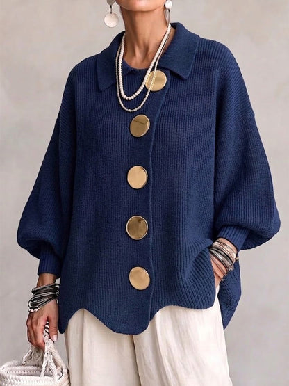 Eulalie - Cárdigan oversize con botones dorados