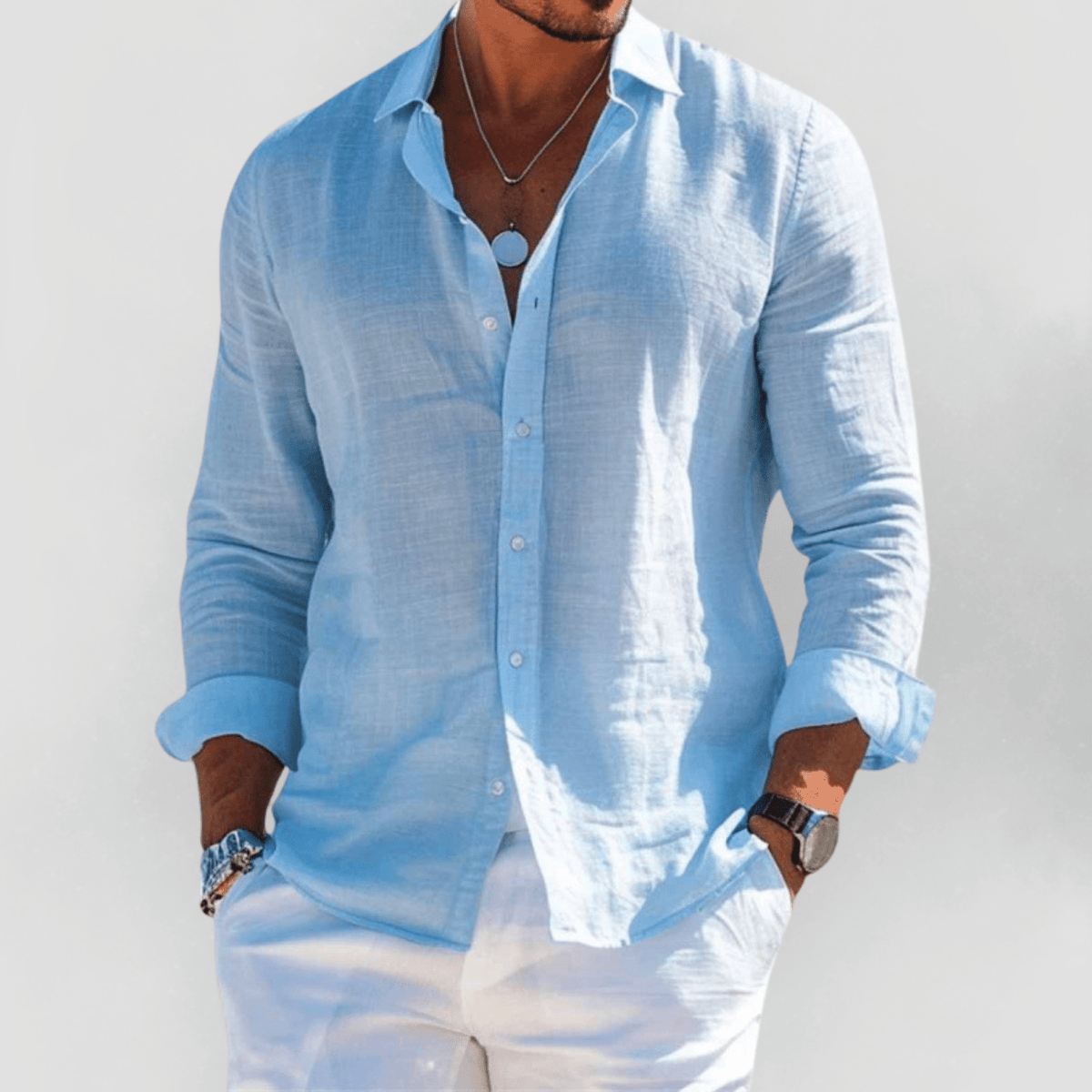 Kaelith - Camisa ligera de verano para hombre