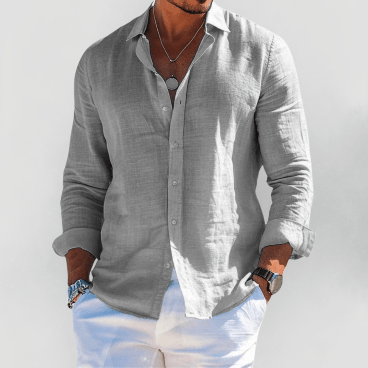 Kaelith - Camisa ligera de verano para hombre