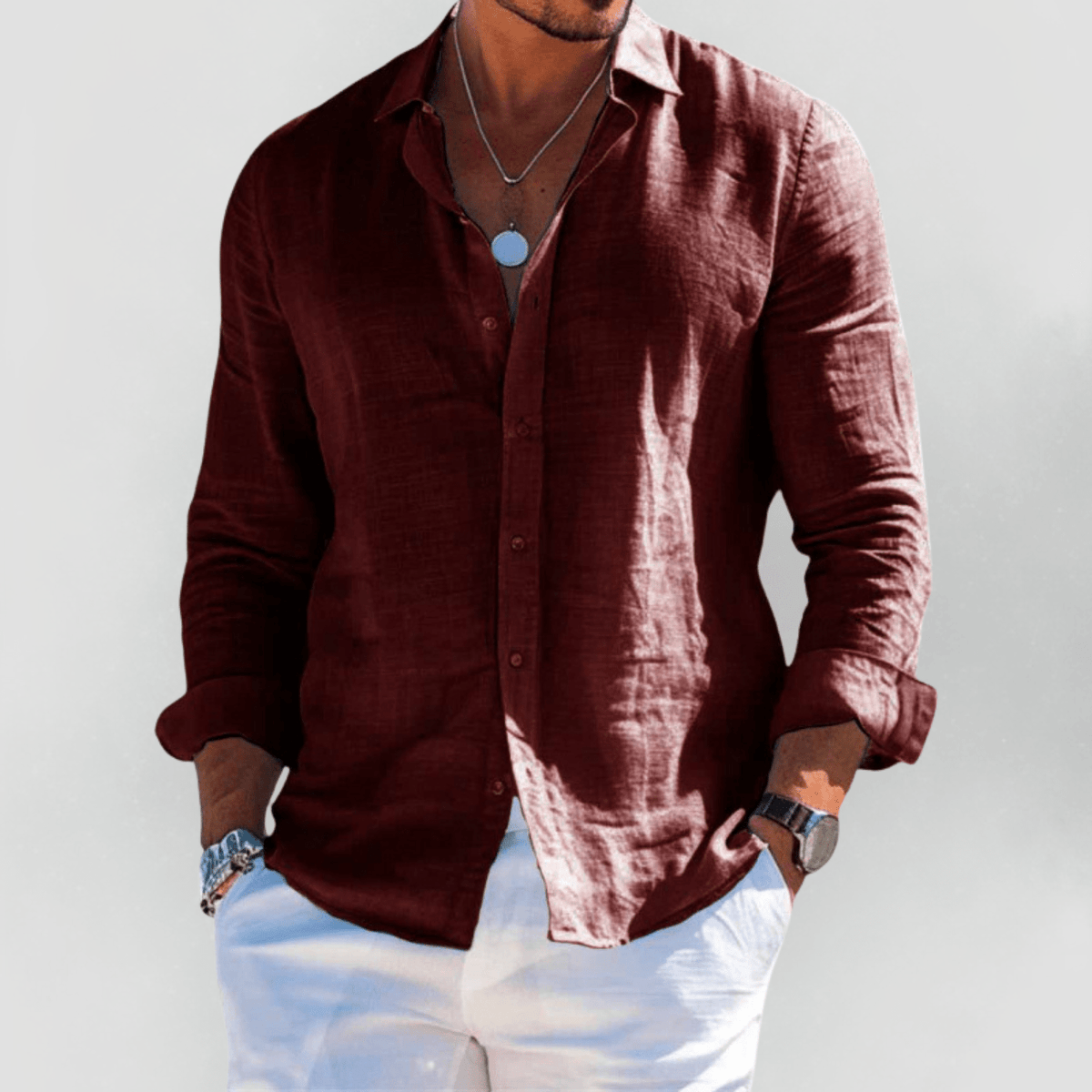 Kaelith - Camisa ligera de verano para hombre